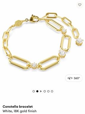 Swarovski Gold Link Bracelet with White Crystals